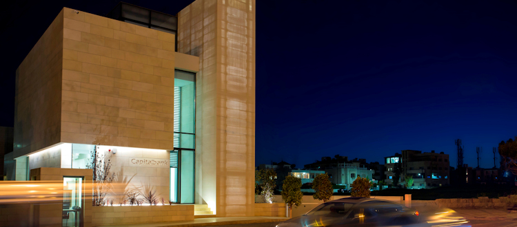 Light Concrete Façade for Exclusive Bank Building in Jordan