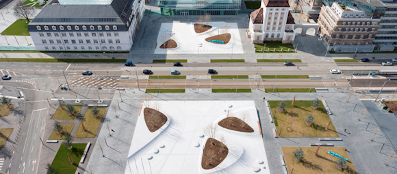 High-quality Square Design in Front of the Merck Innovation Center